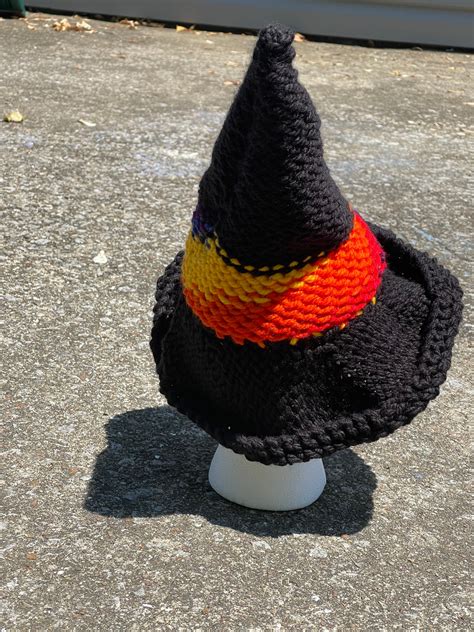 Knitted witch hat